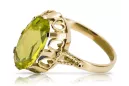 Artesanía vintage Anillo Peridoto amarillo Oro amarillo de 14 quilates vrc134y